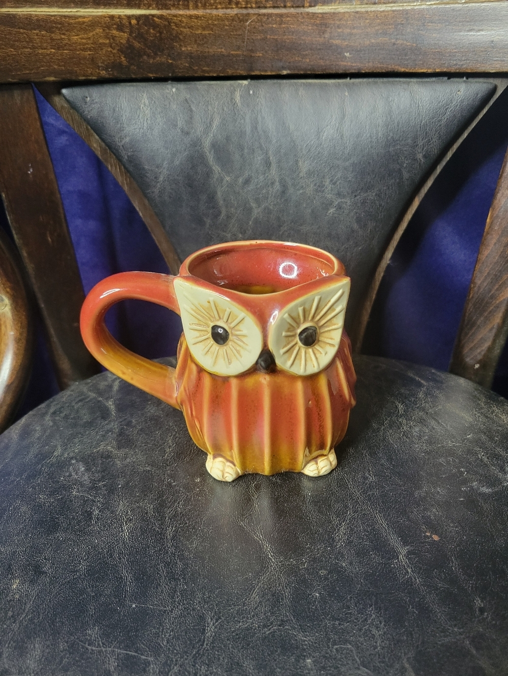Cracker Barrel Brown and Tan Owl Mug
